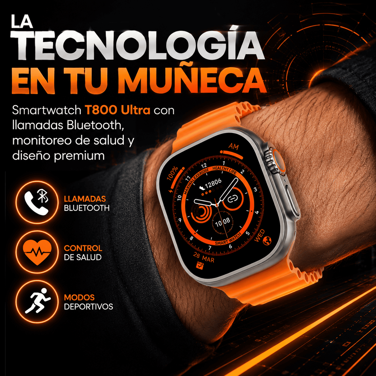 Smartwatch T800 Ultra | Reloj Inteligente Bluetooth Premium