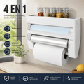 Dispensador De Rollos De Cocina 4 En 1 | Organizador De Papel Aluminio, Vinipel Y Toallas