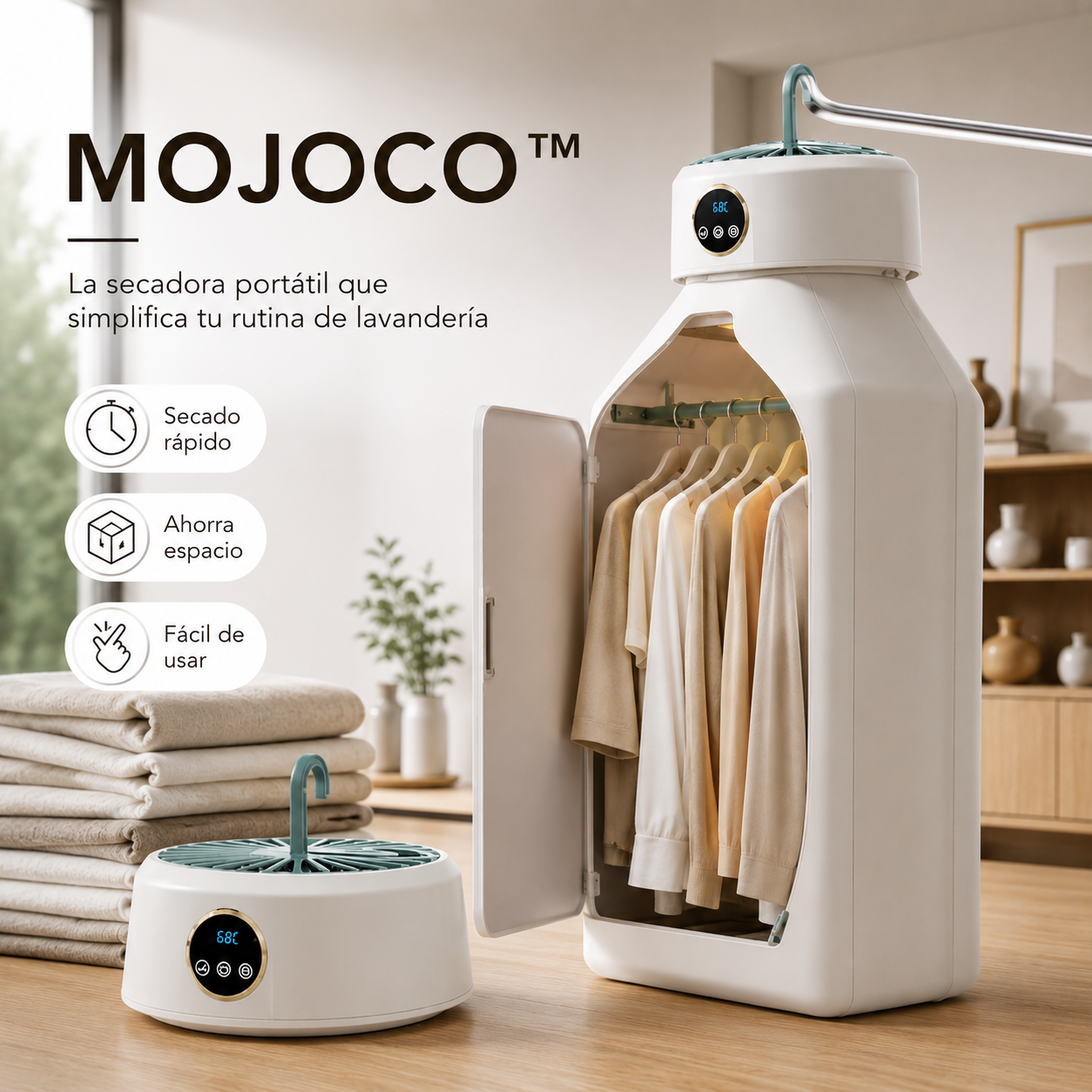 MOJOCO™ Secadora Portátil de Ropa | Seca rápido, ahorra espacio y simplifica tu rutina